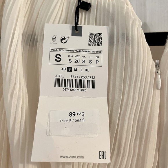 Zara Small Pleated Cut Out Dress 8741/253/712 - Picture 4 of 9